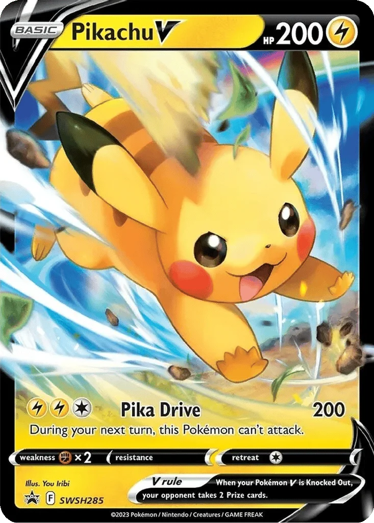 Carta Pikachu V sendo escaneada pela câmera